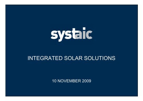 INTEGRATED SOLAR SOLUTIONS