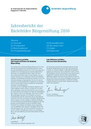 Jahresbericht der Bielefelder Bürgerstiftung 2010