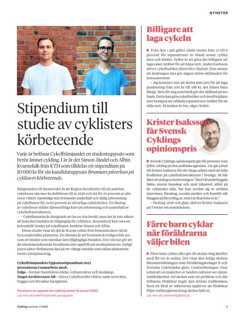 Tidningen Cykling 3 2022