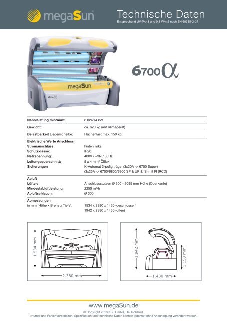 Datenblatt megaSun 6700