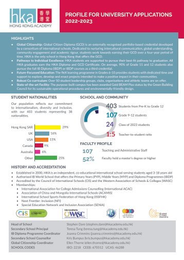HKA University Profile 2022-23