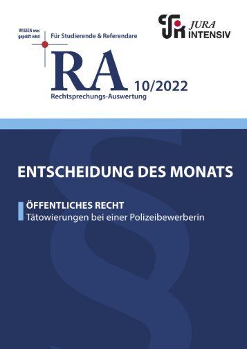 RA 10/2022 - Entscheidung des Monats