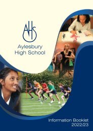 Aylesbury High School Information Booklet 2022/2023