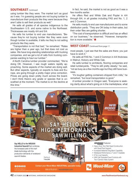 National Hardwood Magazine - October 2022