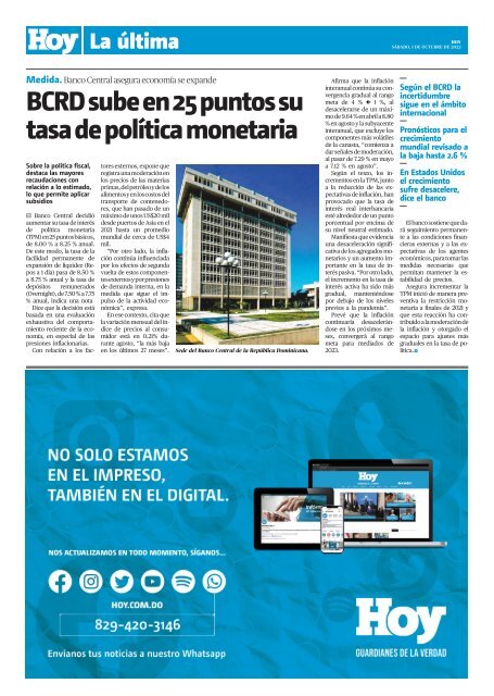 Edición impresa, sábado 01 de octubre de 2022