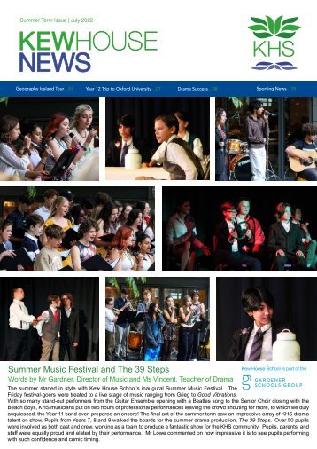 Kew House School Newsletter Summer 2022