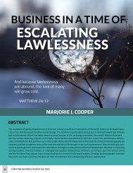 Business in a Time of Escalating Lawlessness by Marjorie J. Cooper (CBR 2022)