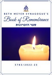 Book of Remembrance 5783/2022-23 