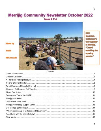 114 c October 2022  Merrijig community Newsletter