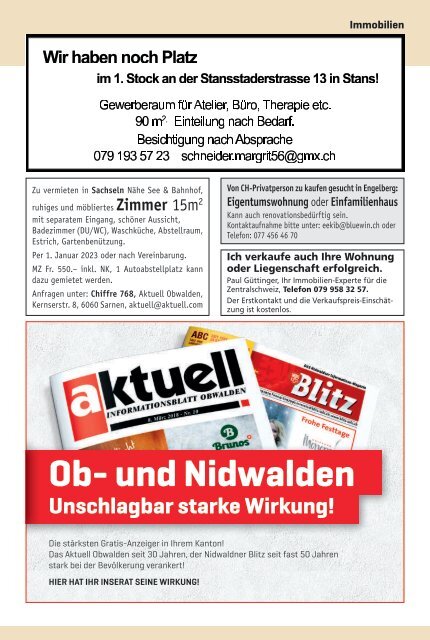 Aktuell Obwalden | KW 40 | 6. Oktober 2022