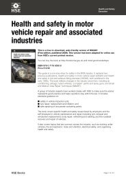 Health and safety in motor vehicle repair and associated industries