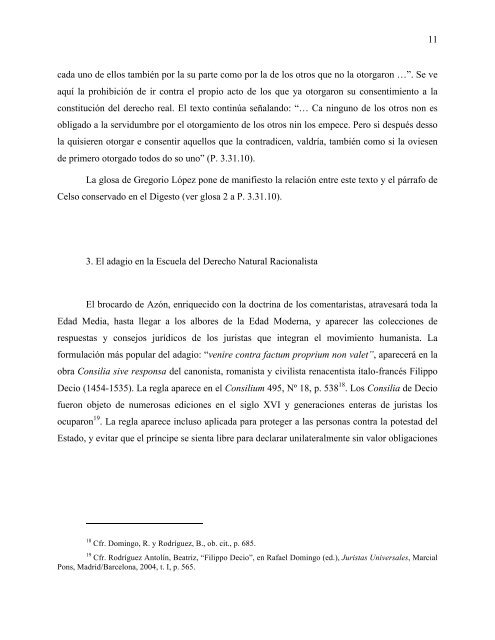 La raíz histórica del adagio “Venire contra factum - Derecho y ...