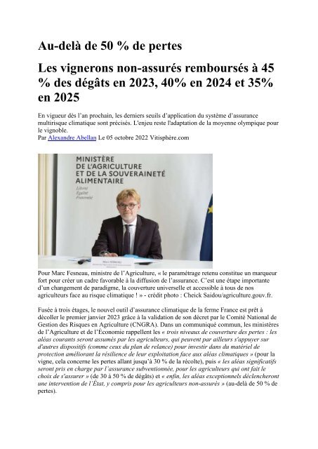 Panorama de presse quotidien du 05 10 22