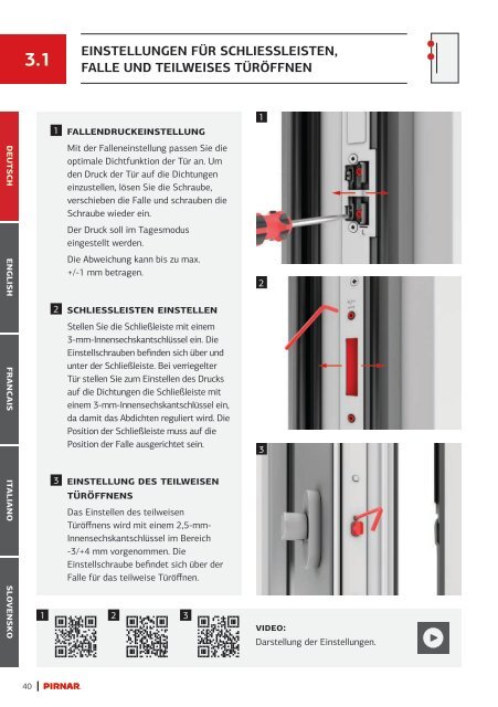 Alu-Haustüren - Montage- und Servicehandbuch