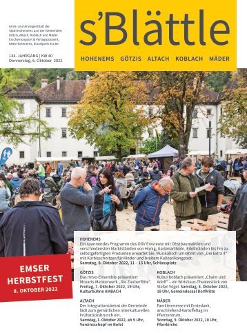s'Blättle Nr. 40 - Do, 6. Oktober 2022
