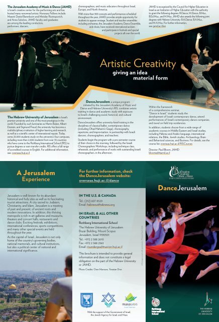 Dance brochure 