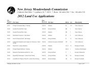 New Jersey Meadowlands Commission 2012 Land Use Applications