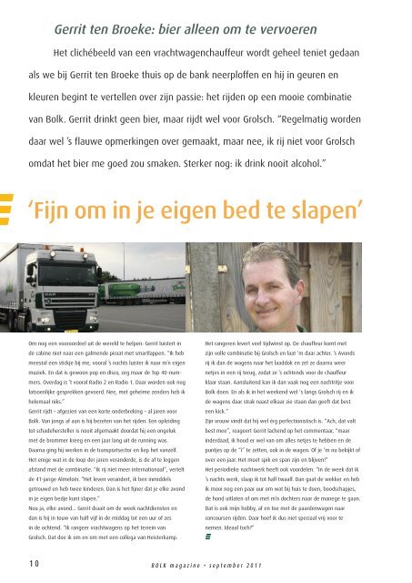 Bolk Magazine september 2011 nr 24 - Bolk Transport