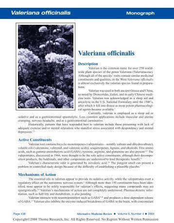 Valeriana officinalis - Thorne Research