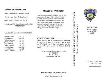 Resource Guide - Missouri Department of Corrections