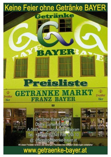 Alle Artikel - Getränke Bayer