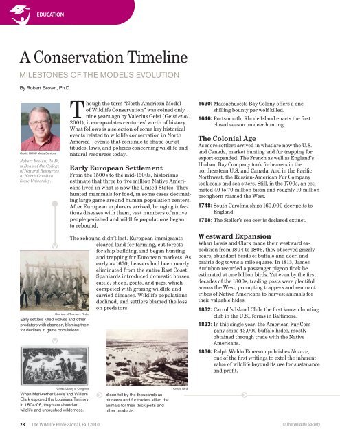 A Conservation Timeline - Oklahoma Department of Wildlife ...