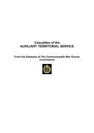 Casualties of the AUXILIARY TERRITORIAL SERVICE - ATS ...