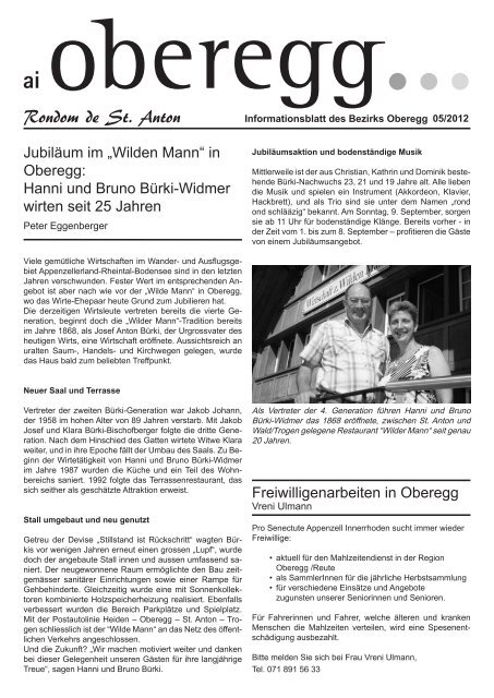 Dorfagenda 2012 - Gemeinde Oberegg