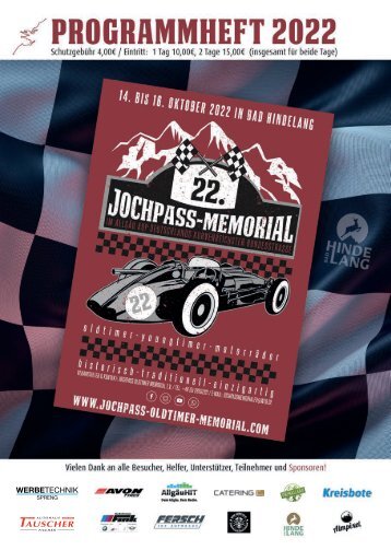 Programmheft Jochpass Oldtimer Memorial 2022