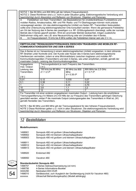 Enraf Nonius Bedienungsanleitung Serie 400 