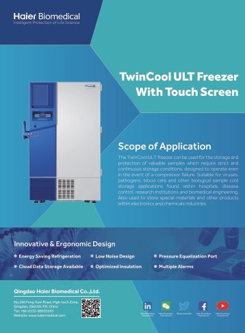 TwinCool ULT Freezer with Touch Screen