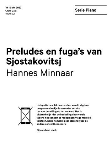 2022 10 14 Preludes en fuga's van Sjostakovitsj - Hannes Minnaar