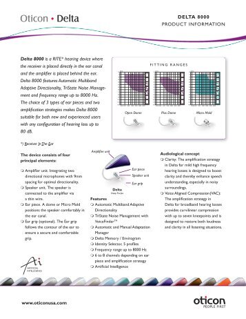 Delta 8000 Data Sheet Download PDF - Oticon