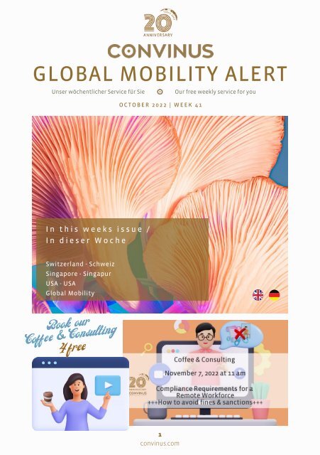 CONVINUS Global Mobility Alert Week 41.2022
