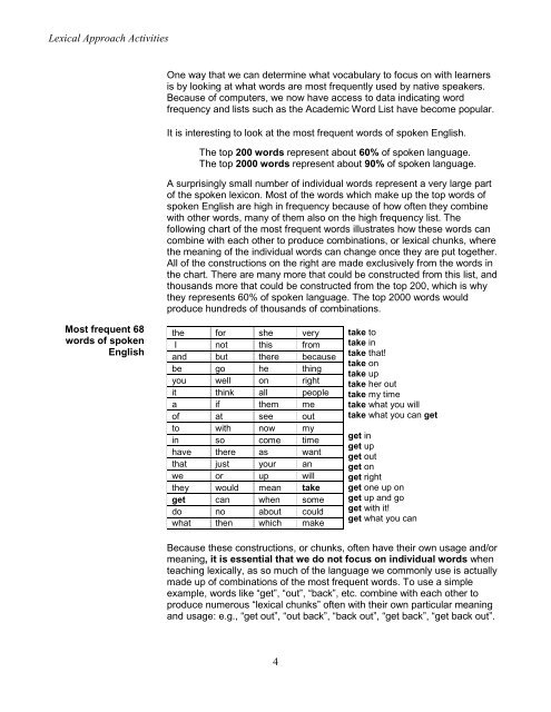 Lexical Approach Activities - Ken Lackman