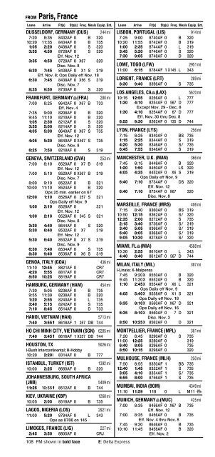 Delta Worldwide Timetable - AirTimes