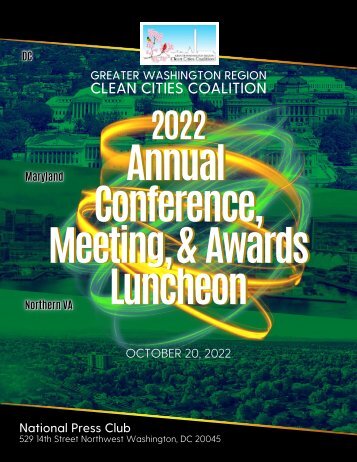 The Greater Washington Region Clean Cities Coalition (GWRCCC) 2022 Souvenir Journal