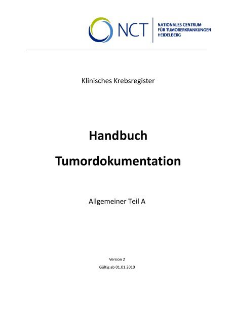 Handbuch Tumordokumentation - NCT
