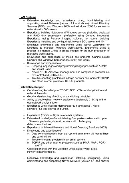 DIST RECRUITMENT PROFILE Profile: ICT Officer Post ... - UNHCR