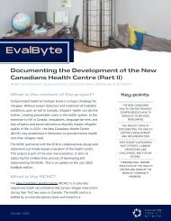 EvalByte Documenting the Development of the New Canadians Health Centre (part 2)