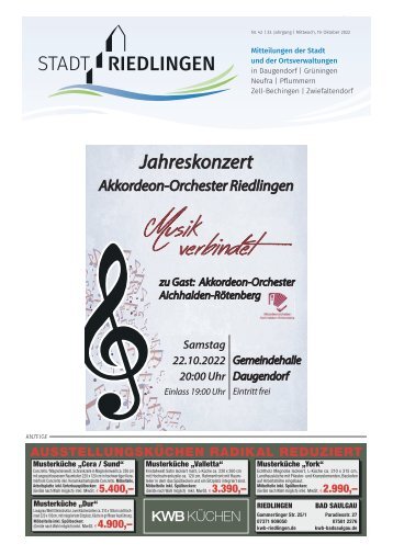 Amtliches Mitteilungsblatt Riedlingen 19.10.2022