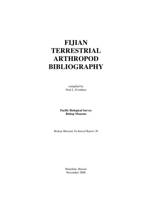 fijian terrestrial arthropod bibliography - Hawaii Biological Survey ...