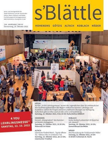 s'Blättle Nr. 42 - Do, 20. Oktober 2022