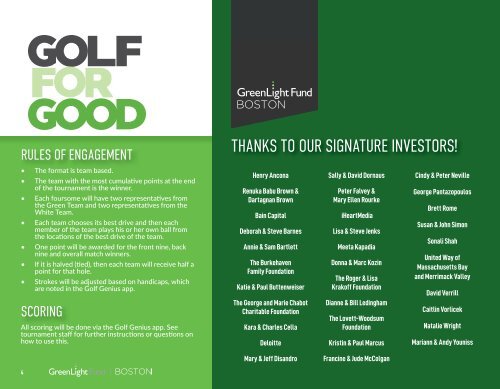 GreenLight Fund Golf 2022 Program