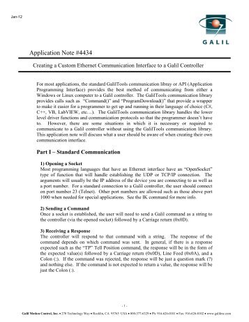 Note 4434: Creating a Custom Ethernet Communication ... - Galil