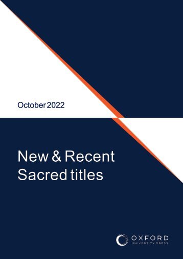 New and recent sacred titles - October 22