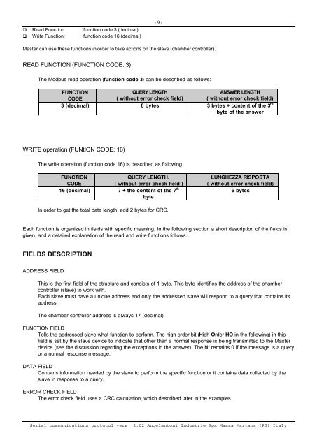 Serial Communications Protocol Specifications - Swissvacuum.com