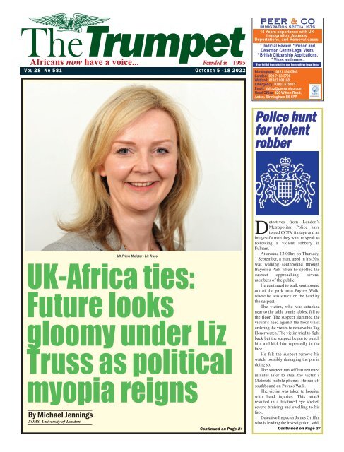 The Trumpet Newspaper Issue 581 (October 5 - 18 2022)