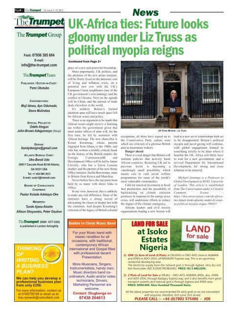 The Trumpet Newspaper Issue 581 (October 5 - 18 2022)