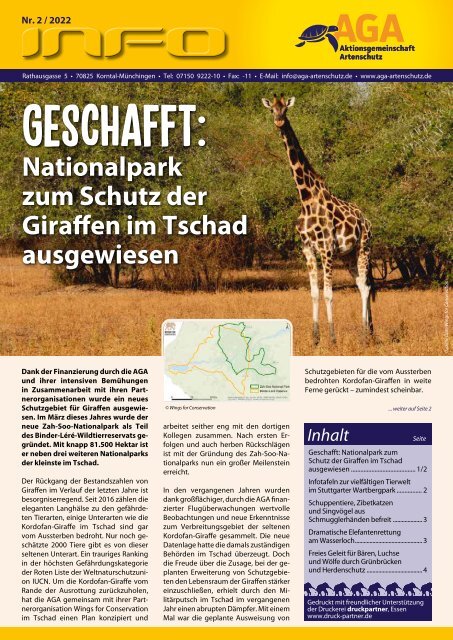 Geschafft: Nationalpark zum Schutz der Giraffen im Tschad ausgewiesen